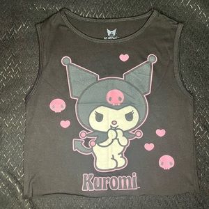 Black Kuromi crop/tank top